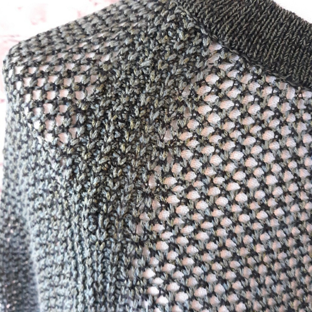 Theyskens' Theory Green Crochet Open-Knit Sweater - Picture 3 of 7